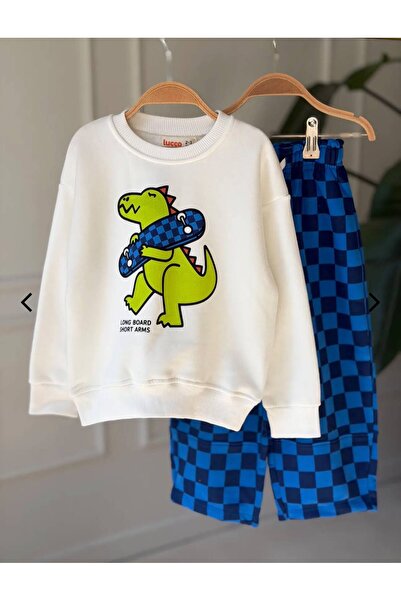 KOKOŞ BEBEK Cute Dinosaur Patterned Children's Suit - Ages 2/8 - 31921