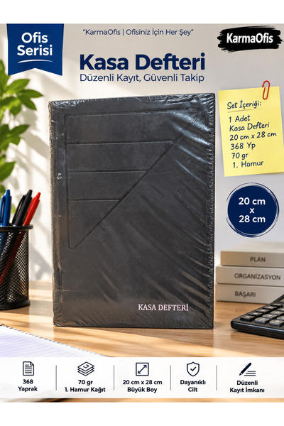 KarmaOfis Cashbook Set 20X28 cm 368 Sheets 70 Gr 1. Hamur