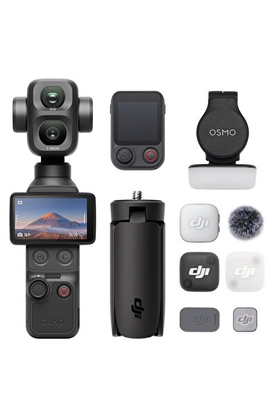 DJI Osmo Pocket 4P Vlog Combo, Çift objektifli Vlog Kamera, Sinematik 4K