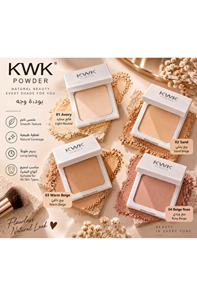 KWK Four Shades Foundation Powder - Natural Coverage and Smooth Finish