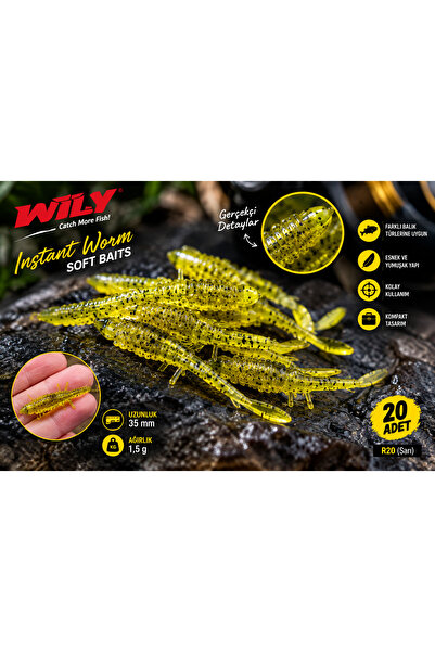 🎣 Instant Worm Soft Baits – 20 Adet Yapay Balık Yemi