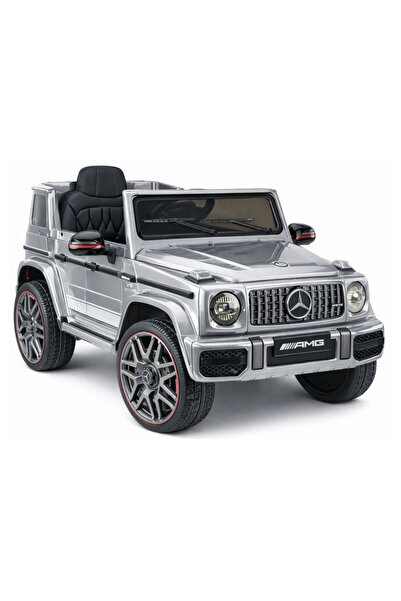 LEAN Mașină Mercedes AMG G 63 argintie, vopsită, cu baterii