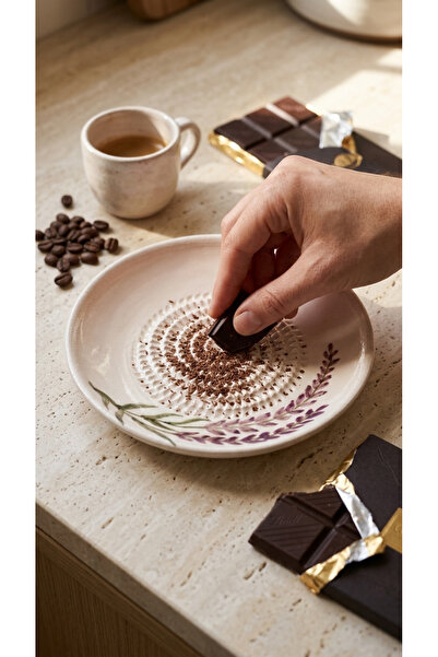 Zeem Handmade Ceramic Lavanta Desenli Parmesan Peynir Patates Meyve Rendesi T...