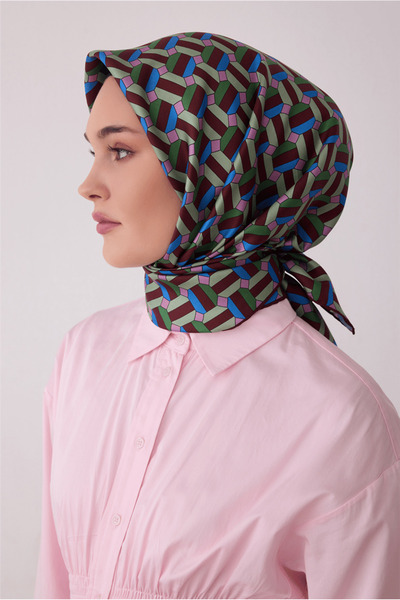 Belli Geometric Pattern Tivil Silk Scarf E26Ka4407D01-57