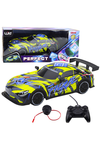 LEAN Mașină de curse RC cu caroserie iluminată galbenă