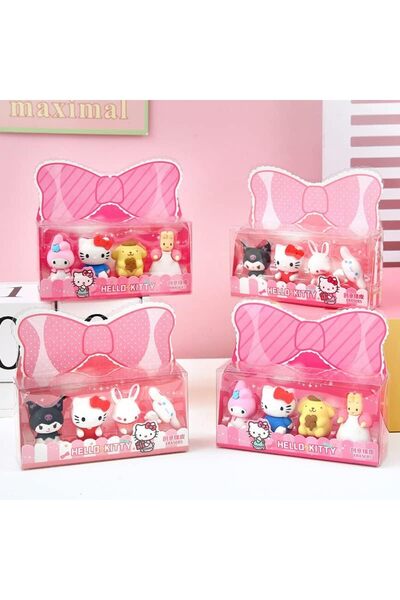 HOME MODE Sanrio Hello Kitty & Friends Mini Figure Eraser Set – Cute Kawaii 3...