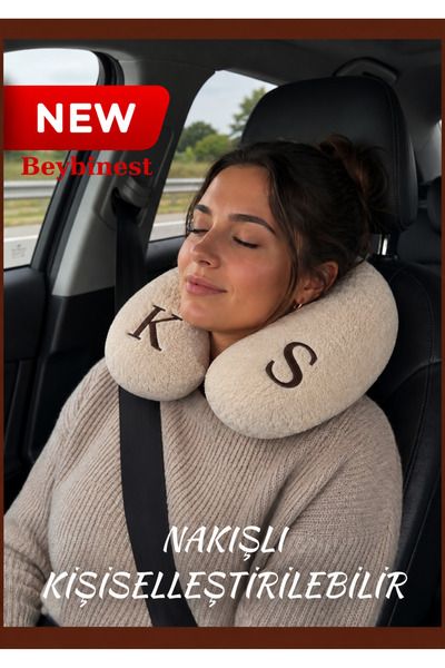 BeybiNest Harf Nakışlı Boyun Destek Yastığı Boyun Yastığı