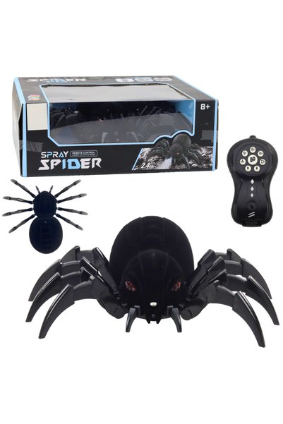 LEAN Păianjen RC Black Widow cu telecomandă, efect de fum și sunete