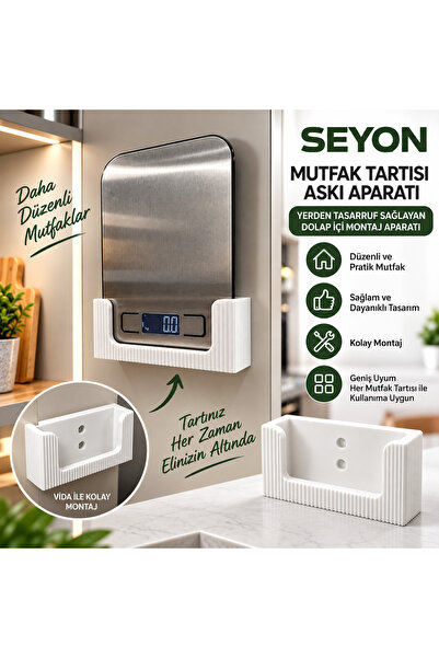 seyon Mutfak Tartısı Askı Aparatı Yerden Tasarruf Sağlayan Dolap İçi Montaj A...