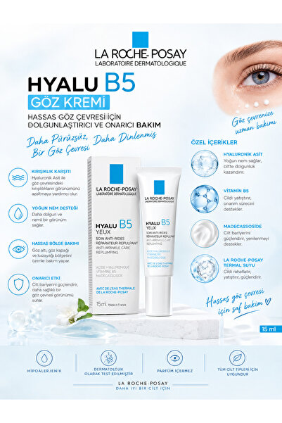 La Roche Posay Hassas Göz Çevresi İçin Nemlendirici, Dolgunlaştırıcı ve Yenil...