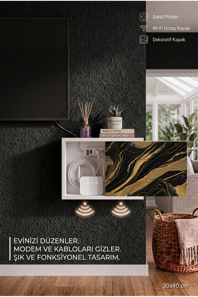 wudie Good Quality Luxury Natural Wood Wall Mounted Wifi Hide Cabinet Conceal...