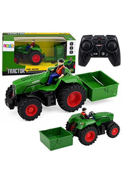 LEAN Tractor agricol RC telecomandat cu remorcă fermă 1:24