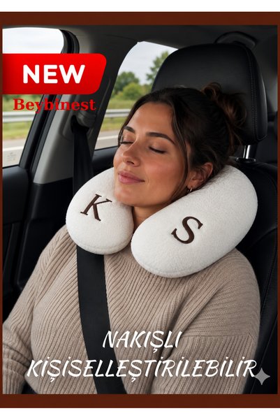 BeybiNest Harf Nakışlı Boyun Destek Yastığı Boyun Yastığı