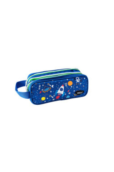 Daco PENAR ETUI TIP BORSETA PE715B, 3 FERMOARE, 21.5 X 9.5 X 9 CM, MOTIV SPACE