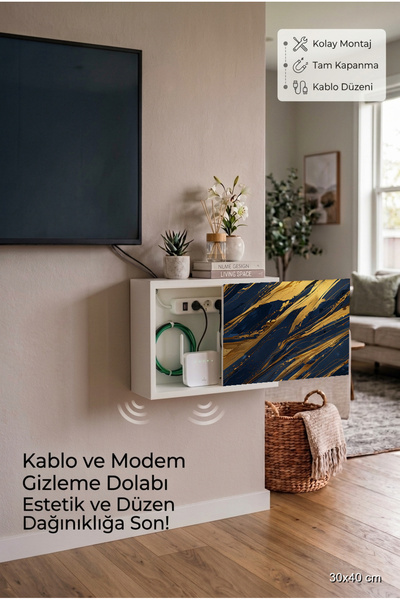 wudie Colorful Luxury Design Wooden Wall Mounted Internet Concealment Box Con...