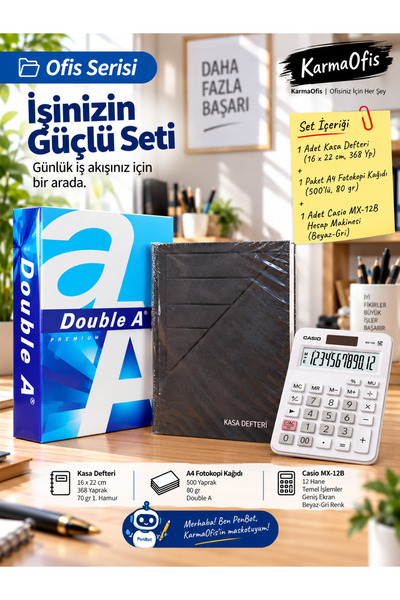 KarmaOfis Set de birou |   Carnet de conturi 368 coli + Hârtie de copiat A4 5...