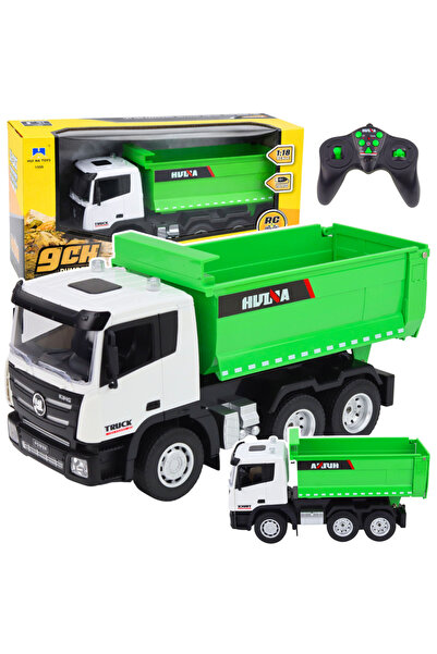 Huina Camion basculant RC cu telecomandă, verde, 1:18