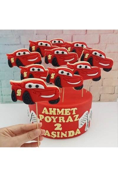 Tatlı Armağanlar كوكيز عيد الميلاد بتصميم سيارة السباق مع حامل وعصا - 15 قطعة
