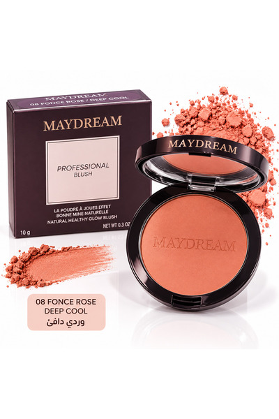 MAYDREAM بلاشر Professional Blush – درجة 08 وردي دافئ