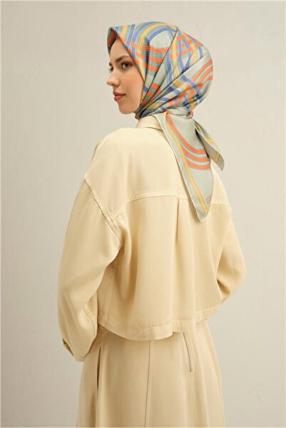 Armine Sura Ipek Eşarp 9333-35 Yeşil Karışık Desen