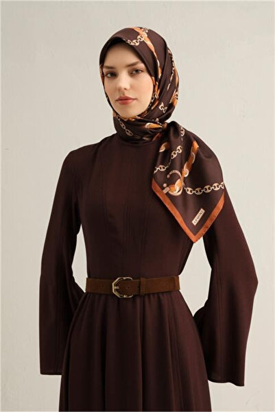 Armine Sura Silk Scarf 9346-35 Brown Mixed Pattern