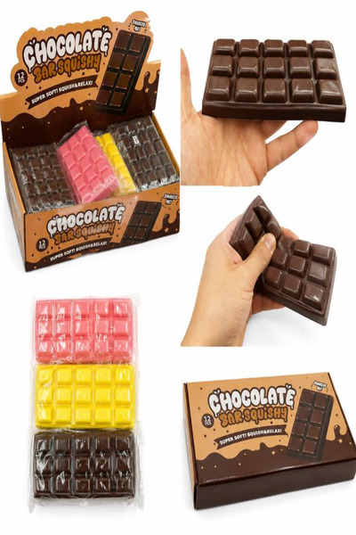 Çikolata Tasarımlı Ve Kokulu Sevimli Squishy Stres Atma Oyuncağı - Çocuk ve Yetişkin İçin Eğlenceli Antistres Bar