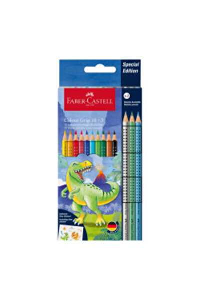Faber Castell SET PROMO CREIOANE COLORATE 10+3 CULORI GRIP 2001 DINOZAURI FAB...