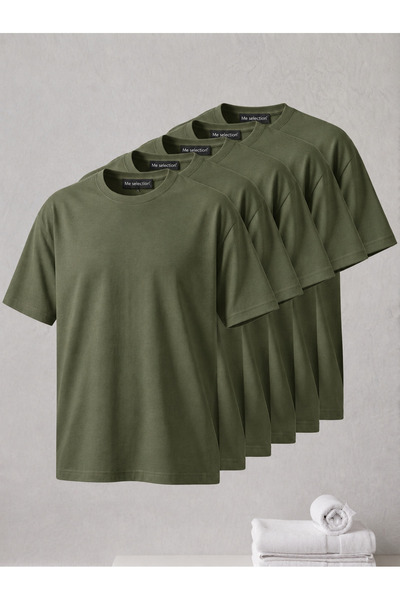 Me selection Pack of 5 100% Cotton Crew Neck T-Shirts