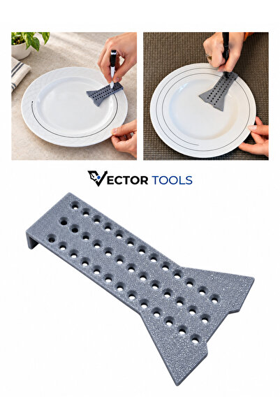 Vector Tools Tabak Kenarı Daire ve Bordür Çizim Aparatı – 39 Delikli Seramik ...
