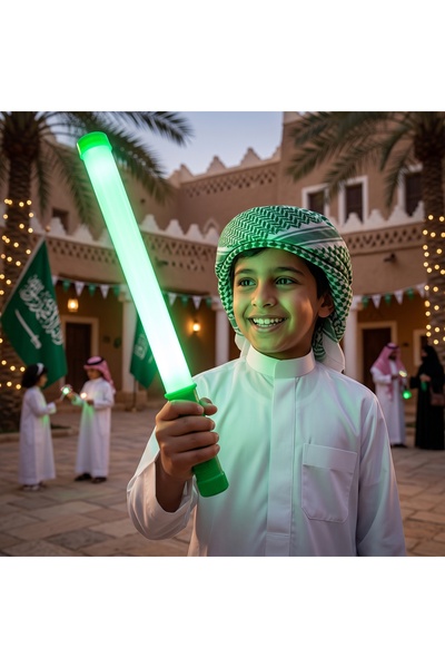 Generic Brand Green and White Led Light-Up Stick - Festive Lighting for Natio...