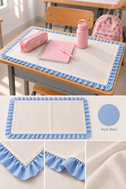 ZİLCA HOME 45×63 cm Fırfırlı Okul Sıra Örtüsü