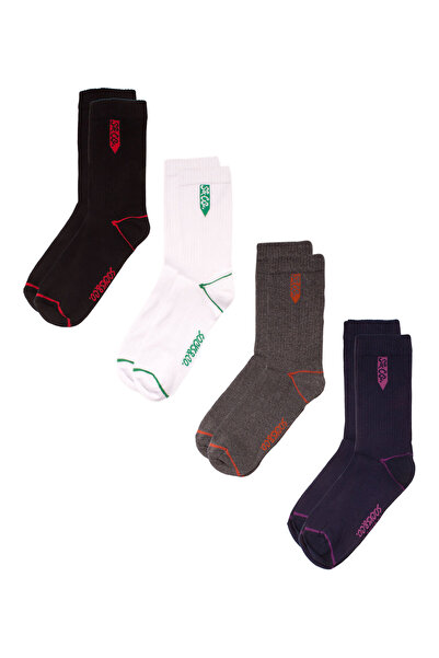 socks&co Ανδρικές κάλτσες οικονομική συσκευασία Βασικές 4 τεμάχια. Πολύχρωμο
