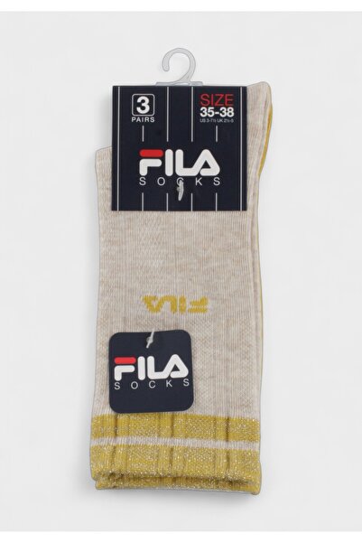 FILA Παιδικές Κάλτσες σε Συσκευασία 3 Ζευγών - Μπεζ, Κίτρινο και Γαλάζιο - Πο...