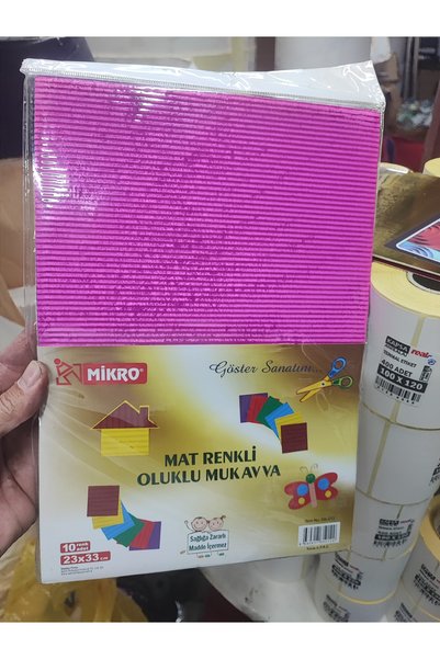 Mikro Mat 10 Renkli Oluklu Mukavva 23x33