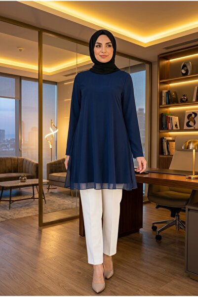 Eybabykids Tunic Blouse Long Sleeve with Chiffon Detail on the Front