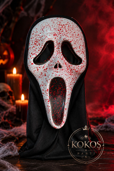 Kokoş Parti Halloween Kanlı Çığlık Maskesi ● Cadılar Bayramı Ürkütücü Kan Sıç...