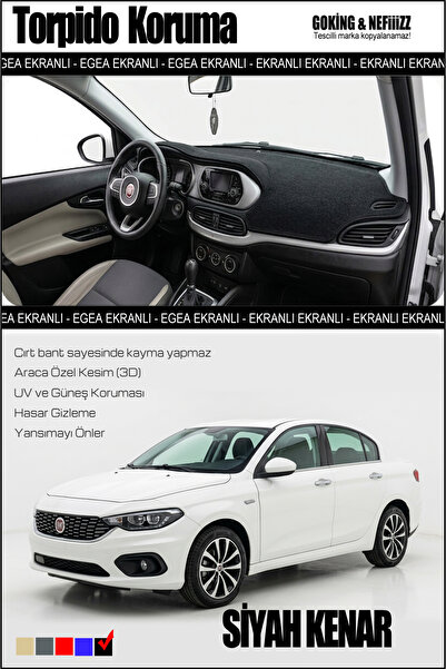 NEFİİİZZ Fiat Egea Easy Torpido Koruma Halısı - 5 Kenar Renk Seçenekli