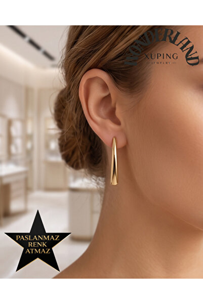 XUPING JEWELRY Kadın Günlük Küpe - 14K Altın Renginde - Kararmaz
