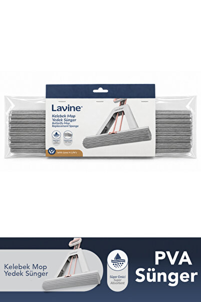 Lavine Kelebek Mop Yedek PVA Sünger 34 cm 1 Adet – Yüksek Emici Mop Yedek Sün...