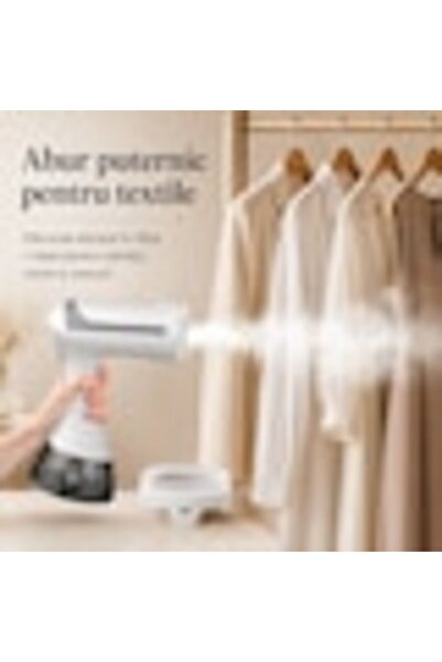 OEM SteamEase Pro GS002-KA – Fier de călcat cu aburi portabil 1500W, rezervor de 300 ml, vertical și orizontal, încălzire rapidă, protecție împotriva fierberii fără abur, perie, mănușă și recipient gradat de 150 ml, alb