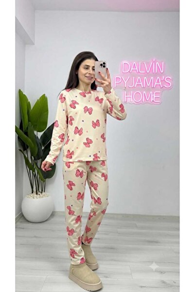 Qelvora Trend Kadın Desenli Likralı Pijama Takımı