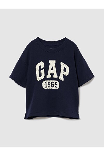 GAP Erkek Bebek Lacivert Fransız Havlu Kumaş Logo T-Shirt