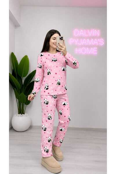 Genel Markalar Qelvora Trend Kadın Desenli Likralı Pijama Takımı