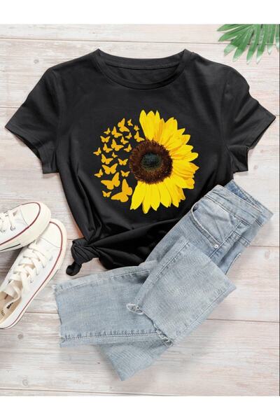 donamod Unisex Stylish Comfortable Oversize Cotton Crew Neck T-Shirt with Spe...