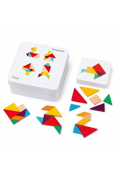 Flippy Wooden Educational Toy, Flippy, Travel Tangram Game with Metal Box, Ge...