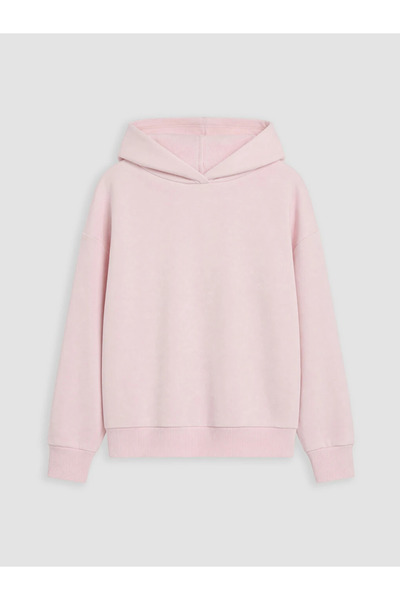 LC Waikiki Pembe Kapüşonlu Kız Çocuk Sweatshirt