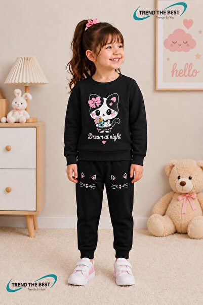 TREND THE BEST Trendin En İyisi Winter Unisex Black Tracksuit, Black Sweat To...