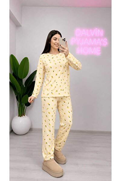 Qelvora Trend Kadın Desenli Likralı Pijama Takımı
