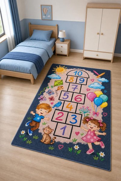 Viva Home Çok Renkli Seksek Desenli Çocuk Odası Halısı VH267
