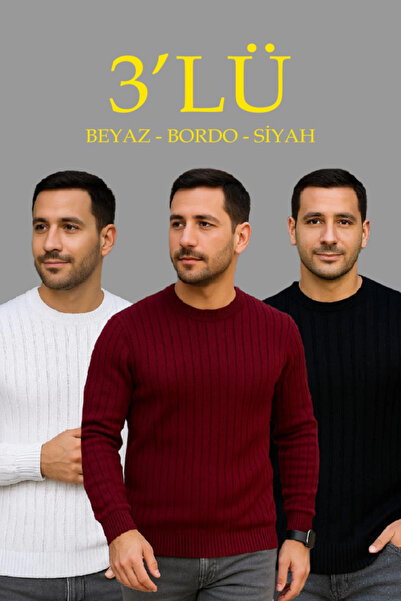 MYSSHOES طقم سترة تريكو للرجال مكون من قماش مجدّل قطع باللون الأبيض والأحمر ا...